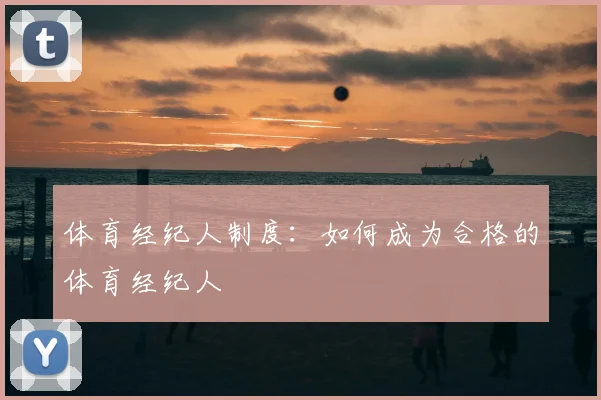 体育经纪人制度：如何成为合格的体育经纪人